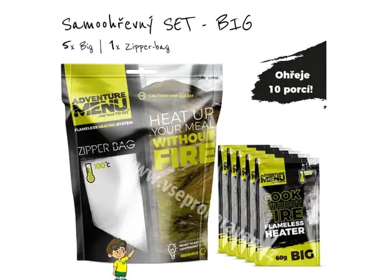 Adventure menu - Samoohřevný SET  5x60g + Zipper bag 1